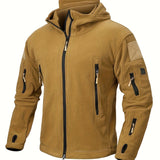 Winter Warmth Master - Sweat à capuche tactique en polaire de qualité supérieure pour homme avec 7 poches zippées 