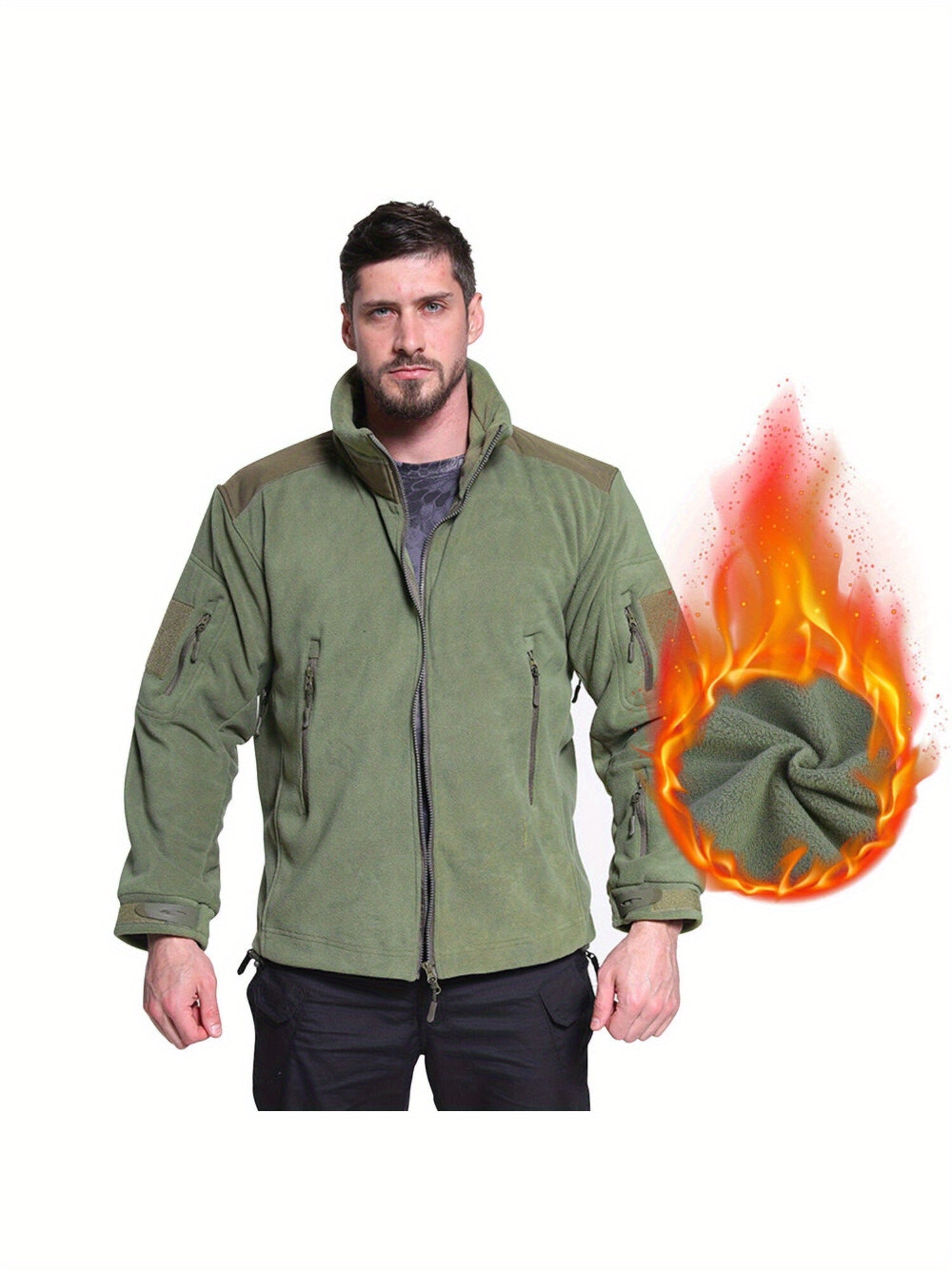 Taktische Sportjacke aus Winterfleece für Herren – Militärjacke im Kampfstil 