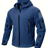 Winter Warmth Master - Sweat à capuche tactique en polaire de qualité supérieure pour homme avec 7 poches zippées 