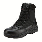 Robuste taktische Arbeitsstiefel aus Leder für Herren – wasserabweisend, rutschfest mit seitlichem Reißverschluss 