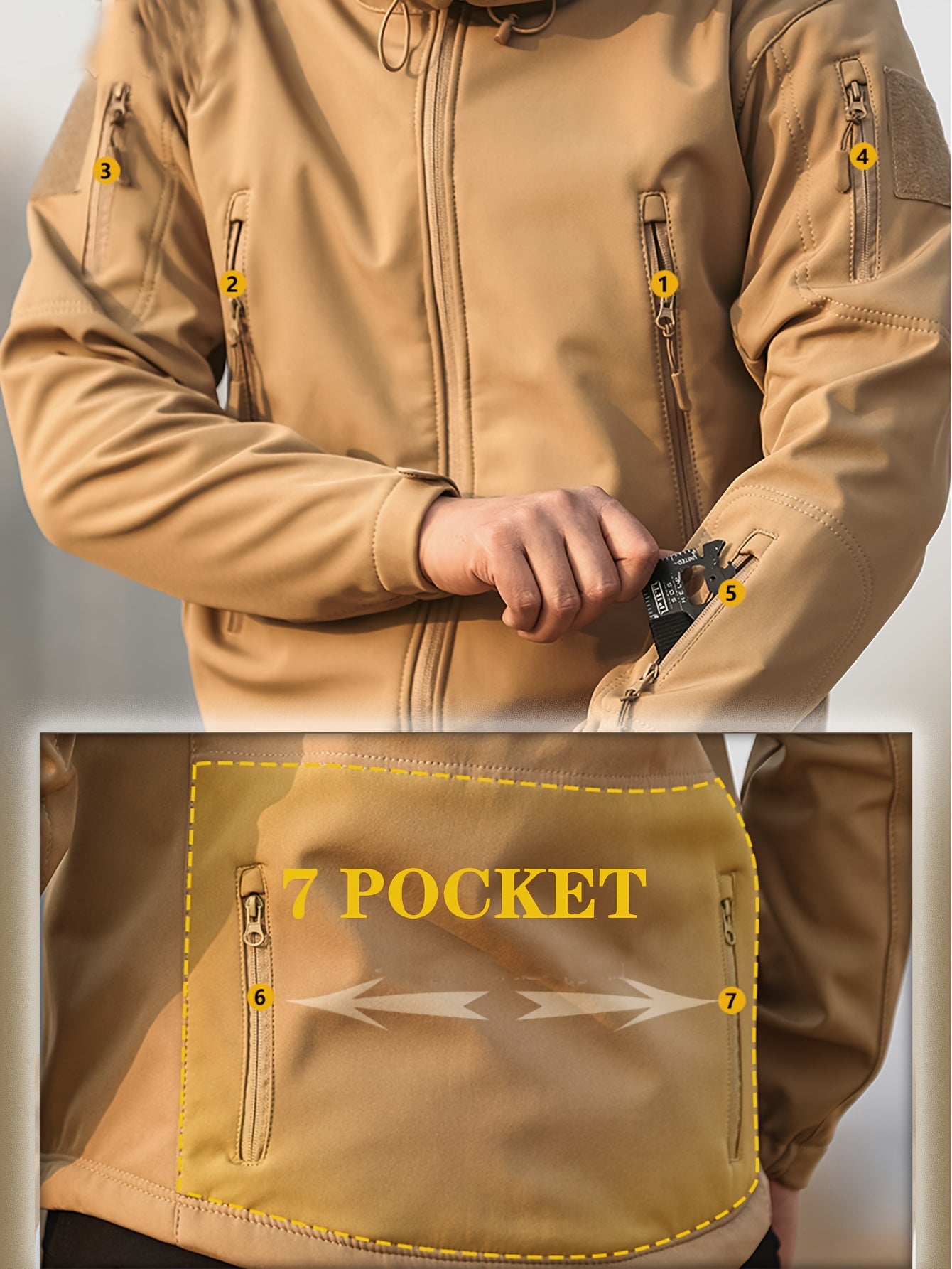 Ultimate Softshell Tactical Jacket für Herren – Wasserdichter, winddichter Mantel mit Fleecefutter und Kapuze 