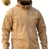 Ultimate Softshell Tactical Jacket für Herren – Wasserdichter, winddichter Mantel mit Fleecefutter und Kapuze 
