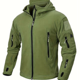 Winter Warmth Master - Sweat à capuche tactique en polaire de qualité supérieure pour homme avec 7 poches zippées 